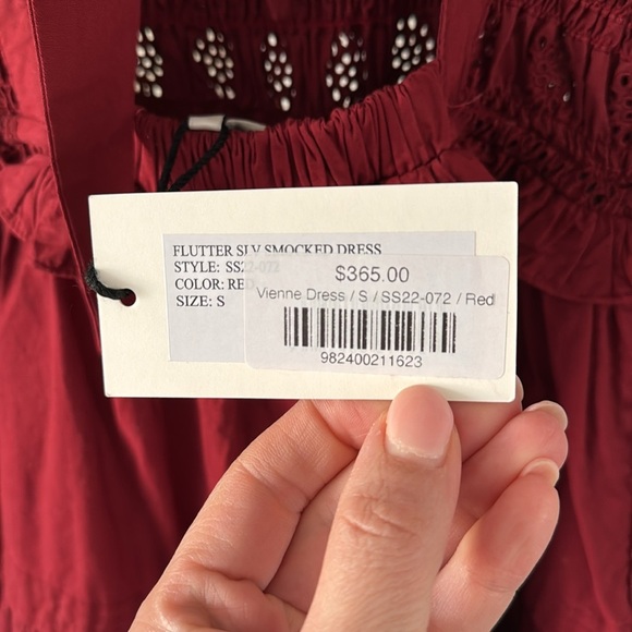 Sea New York Vienne Eyelet Mini Dress NWT Small Red - Picture 7 of 9